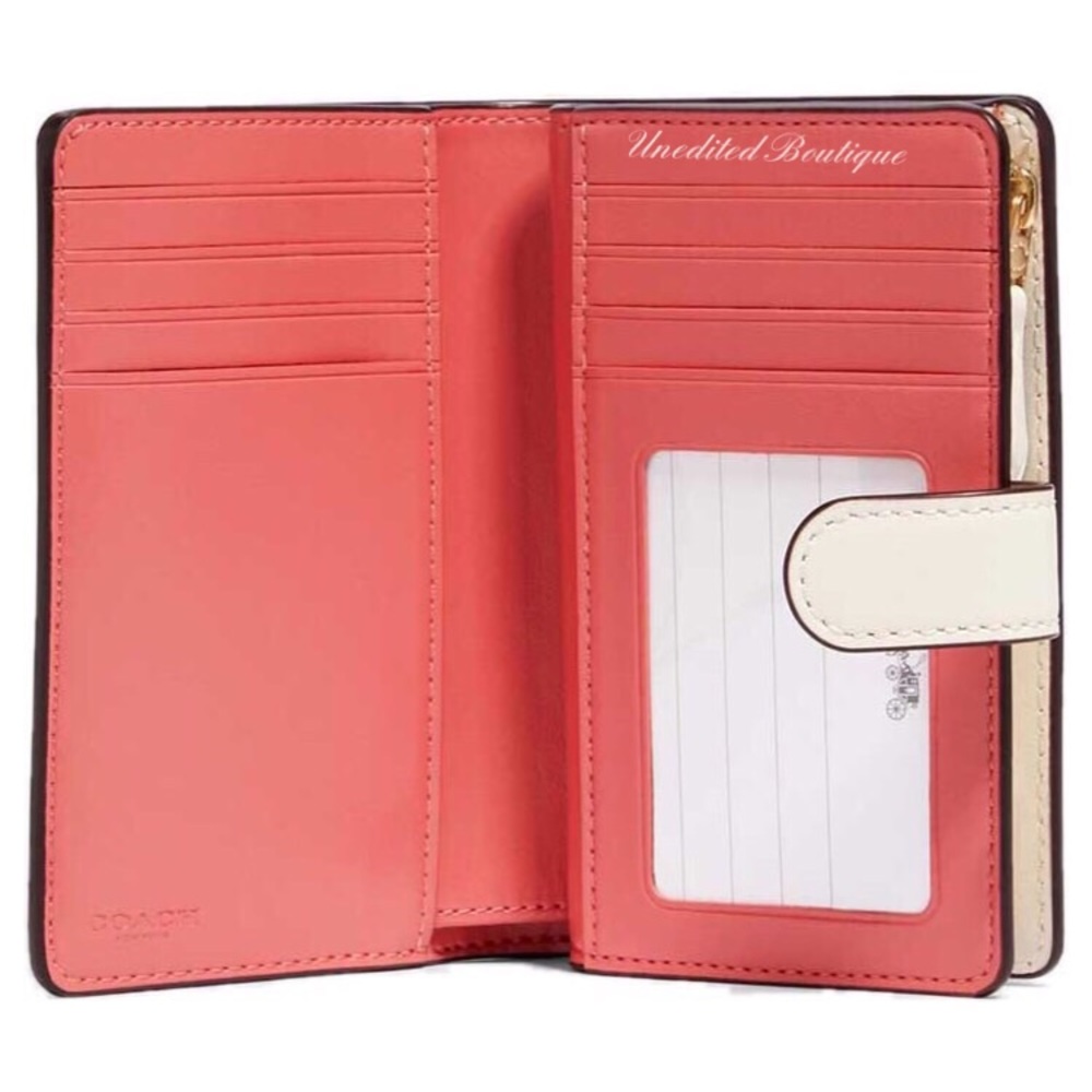 COACH Medium Corner Zip Wallet Strawberry Print - Picture 2 of 2